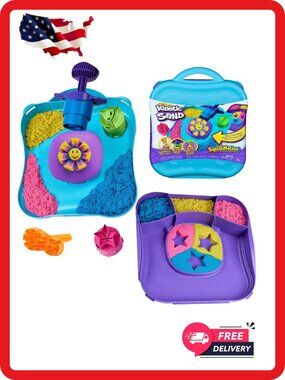 Kinetic Sand SquishMotion Sensory Playset Pink Yellow Blue Sand Ages 5+